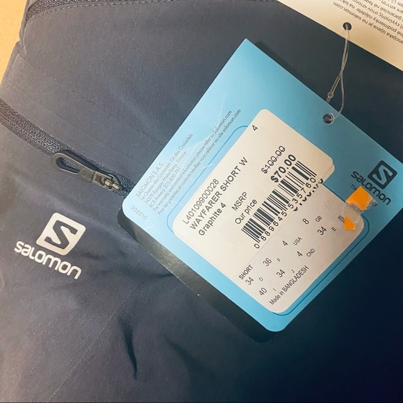 NWT Salomon Wayfarer Short Graphite hiking shorts - Picture 2 of 3